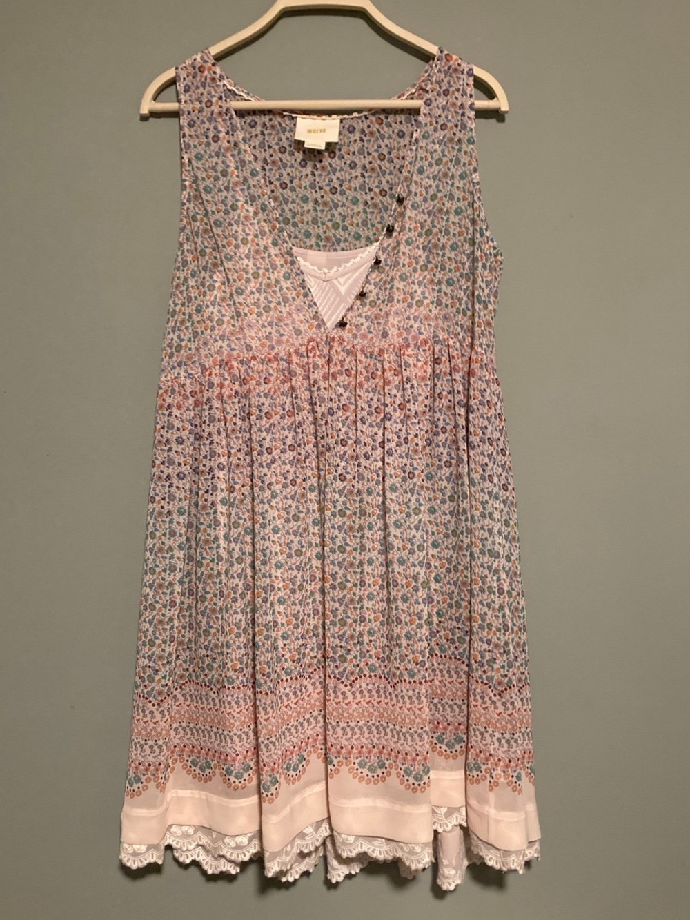 Anthropologie Maeve Violetta Floral Slip Dress
